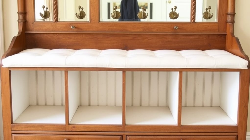 storage bench with cubbies