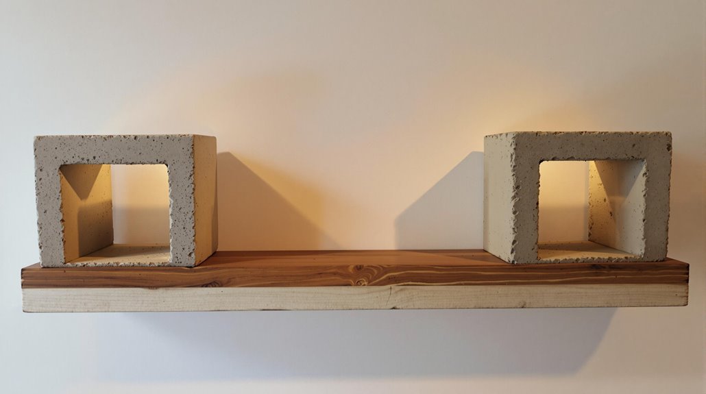 sturdy concrete shelf supports