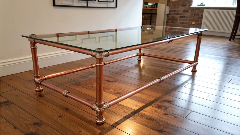 stylish copper frame table