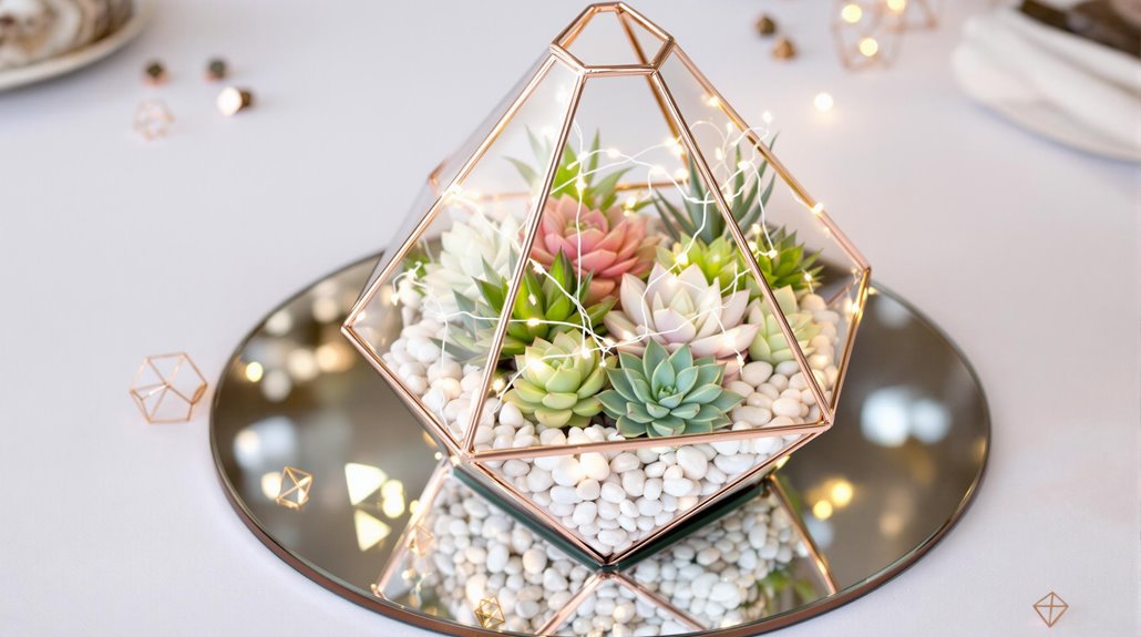 stylish geometric terrarium displays