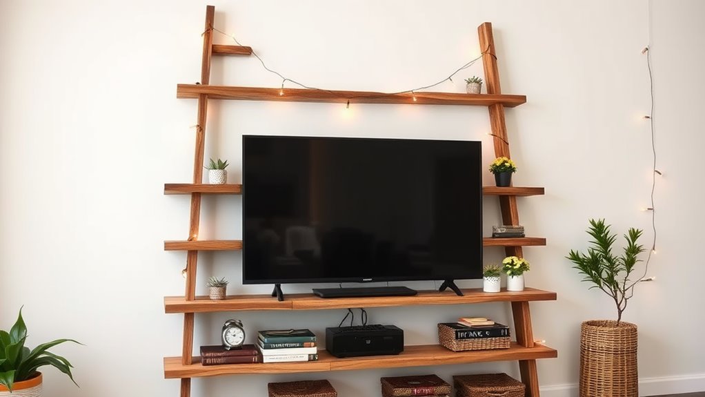 stylish ladder shelf design