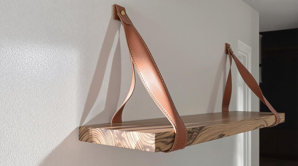 stylish leather shelf supports