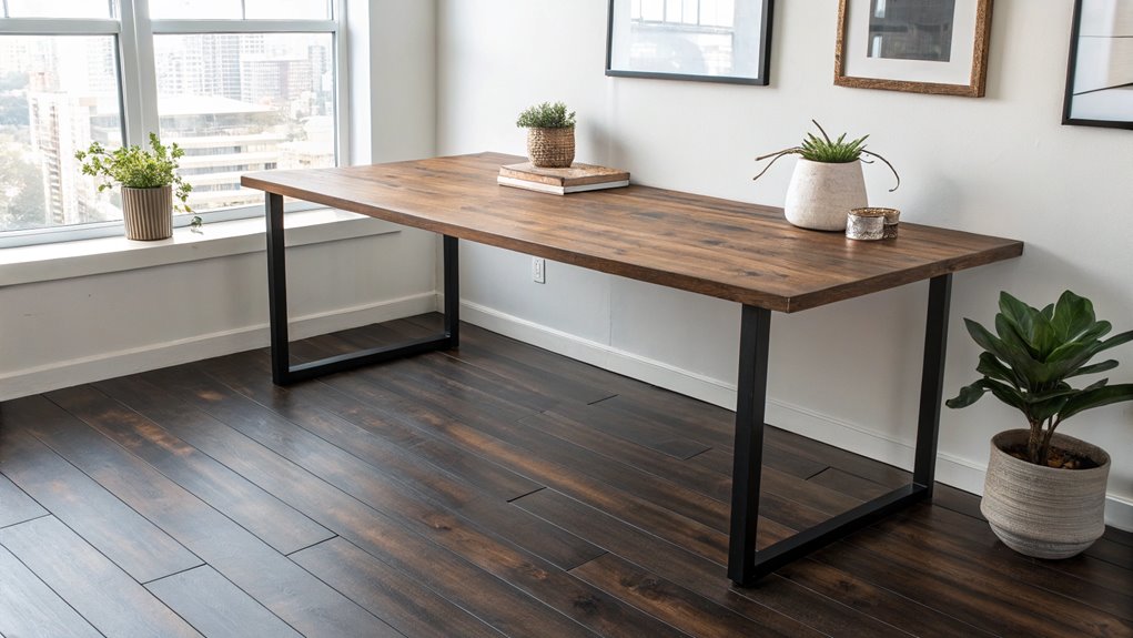 suspended corner floor table