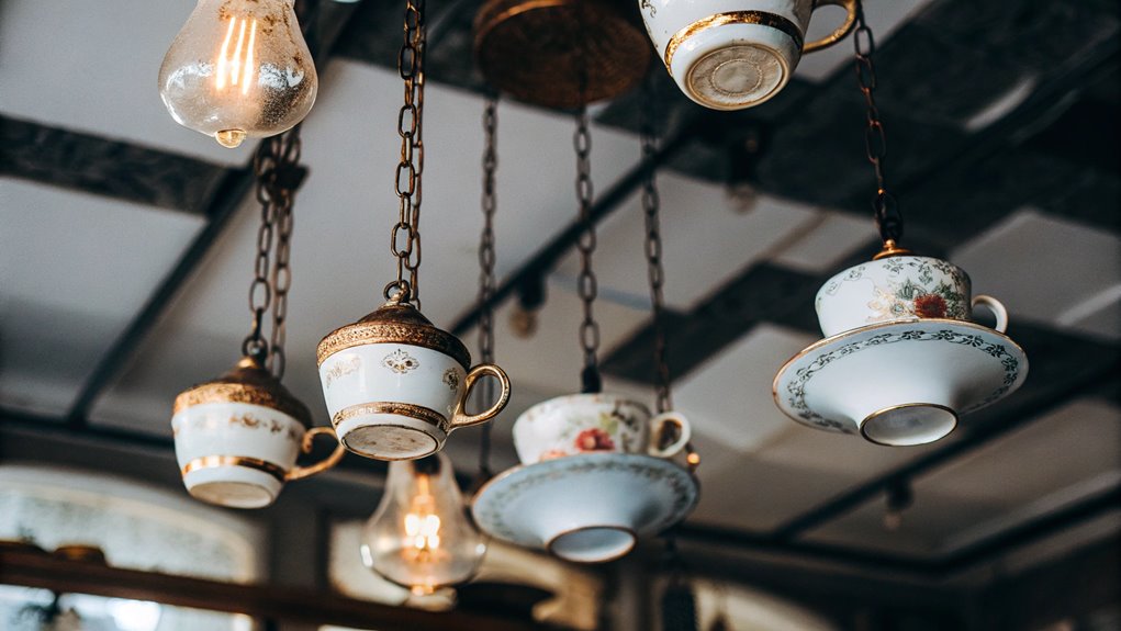 teacups illuminated light display