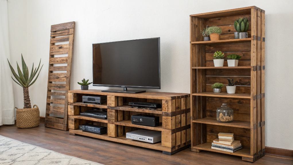 upcycled pallet tv stand