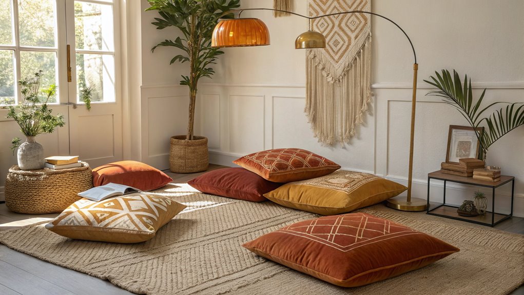 vintage inspired floor cushions