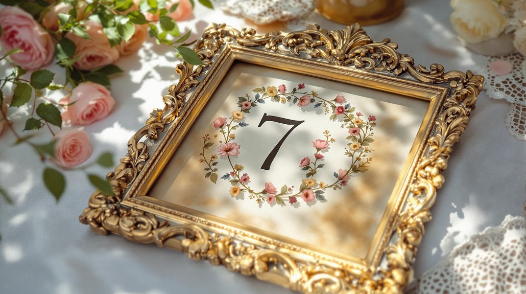 vintage table number frames