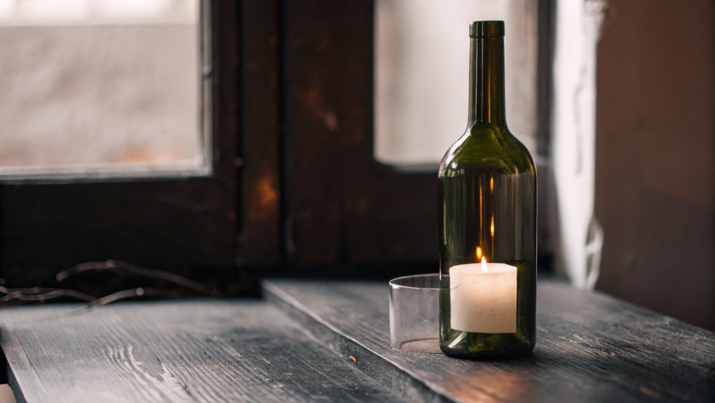 wine bottle candle holders