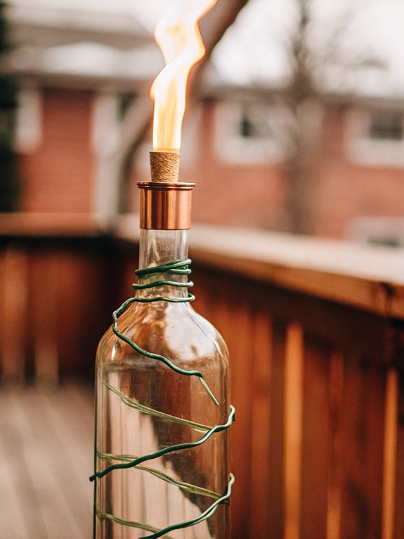 wine bottle outdoor torches