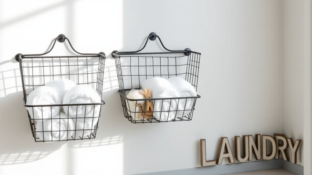 wire basket wall organizer