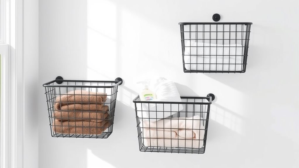 wire basket wall storage