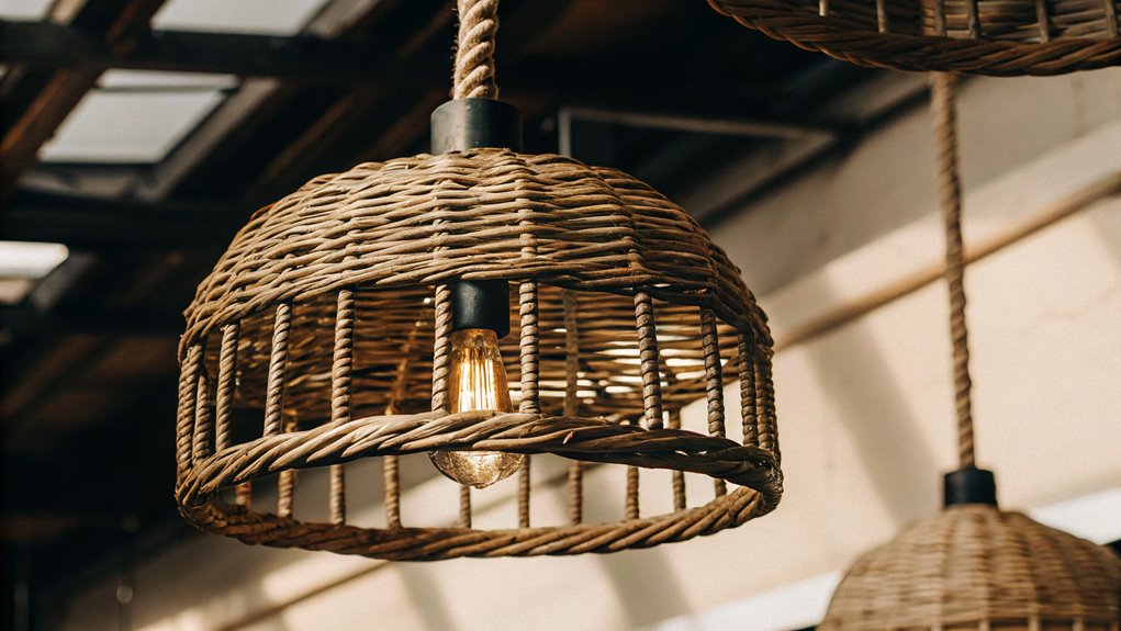 woven basket ceiling light