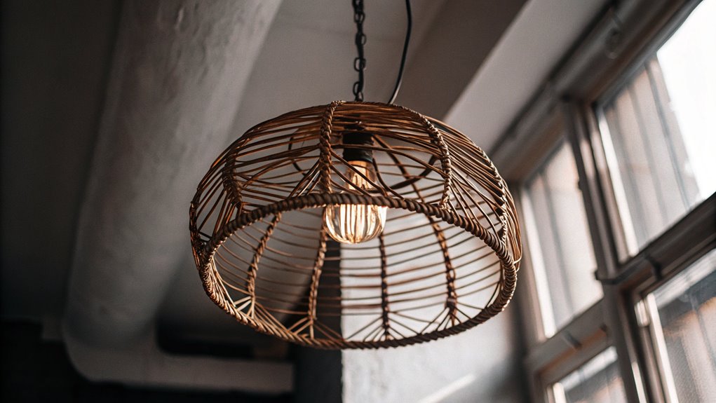 woven basket light fixture